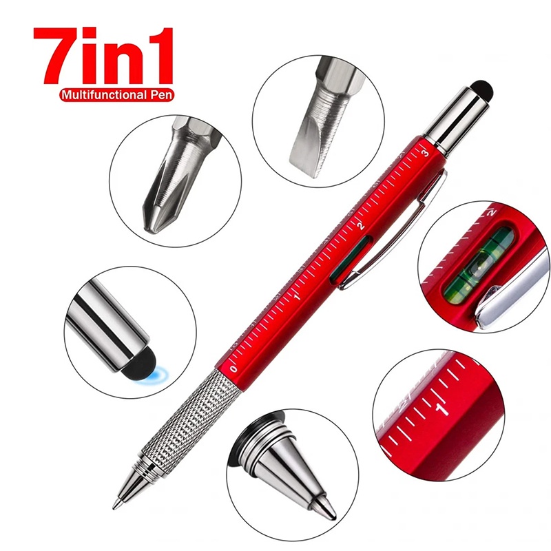 Office Technician - 7-in-1 multifunctionele balpen met modern handgereedschap,