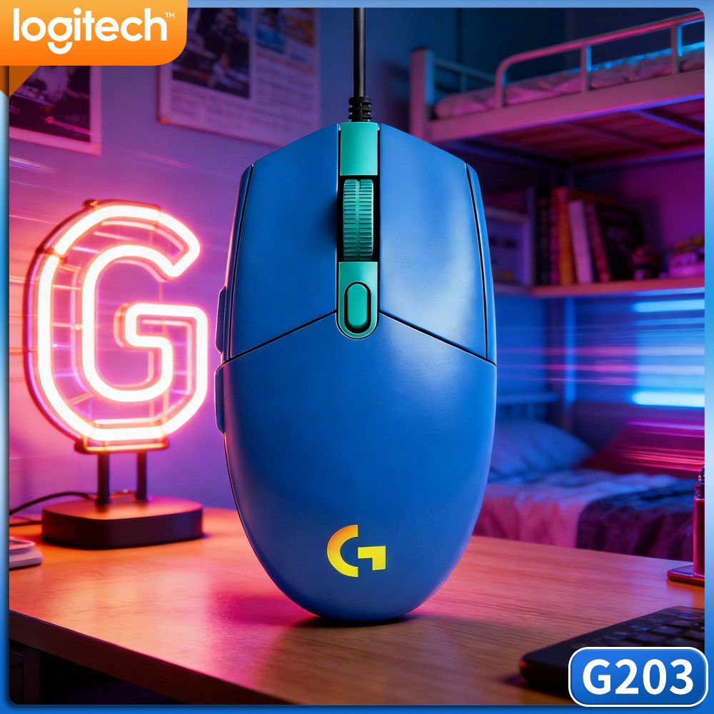 Logitech Mouse G203 - Logitech G203 Bedrade Gamingmuis Levendige RGB